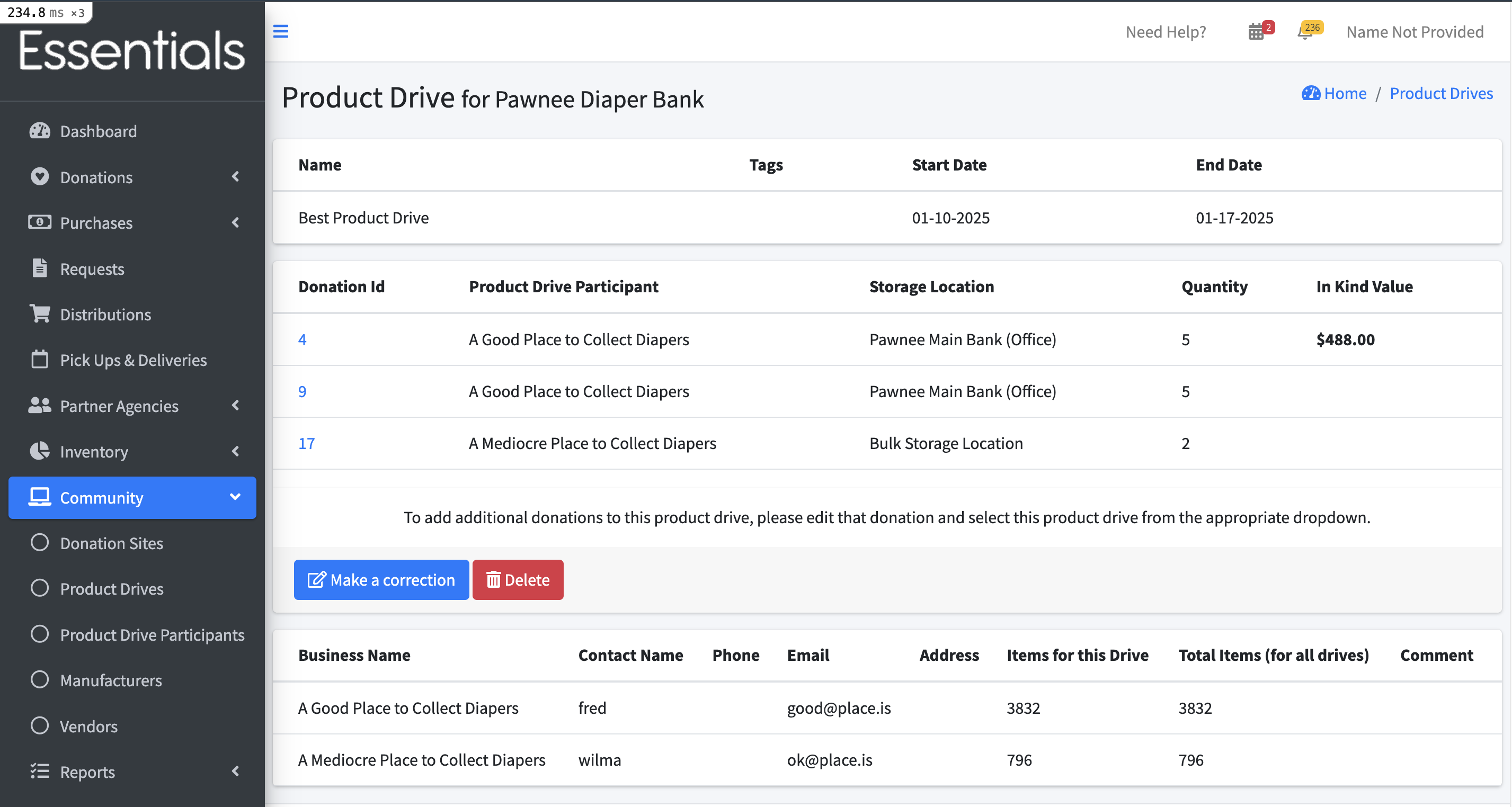 Product Drive view page