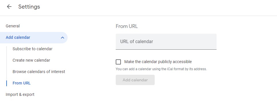 Add Calendar