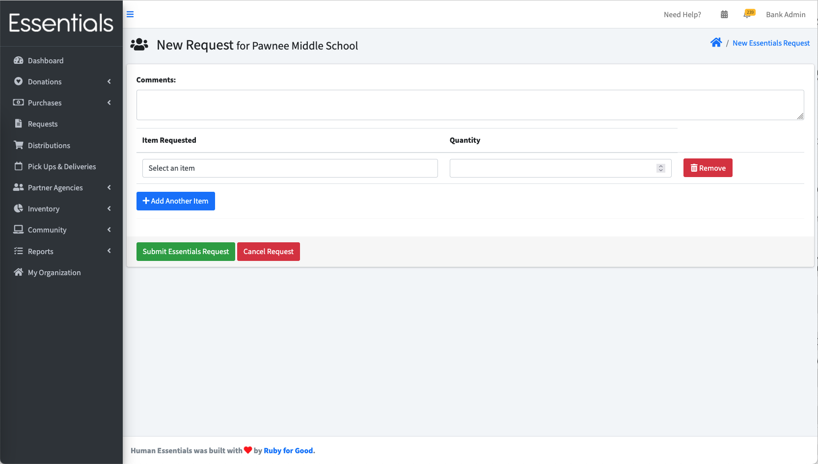New Request details