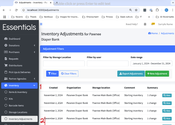 Navigation to Inventory Adjustments