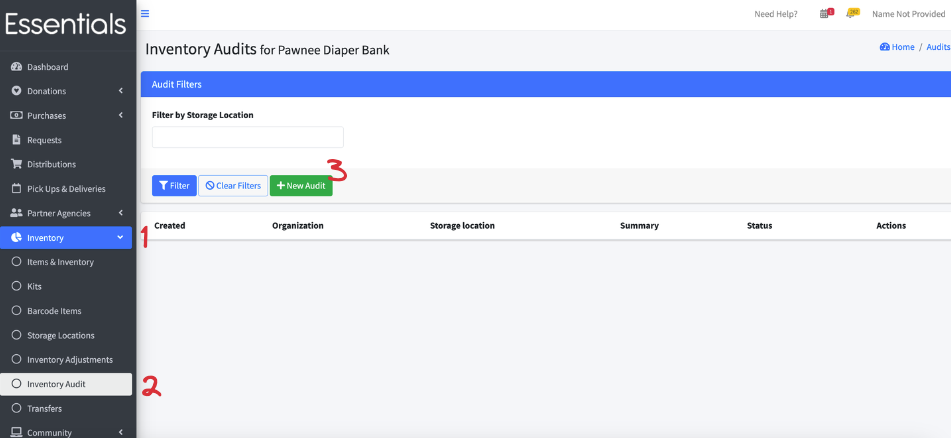 Navigaton to new Audit