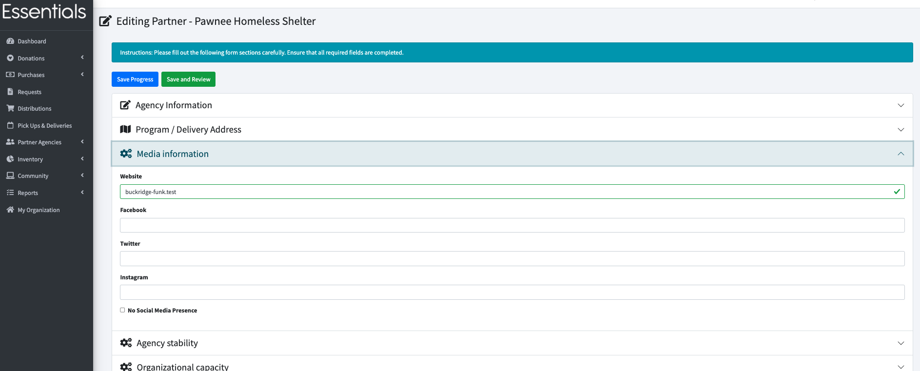 screenshot of expanded media information section
